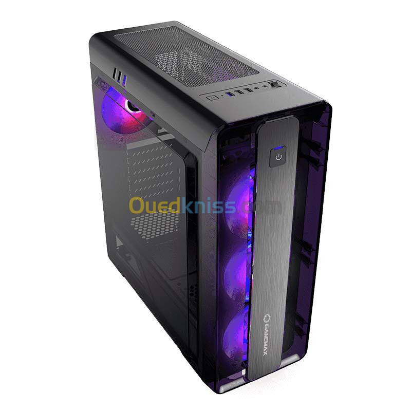 Boitier PC Gaming GAMEMAX Moonlight RGB pour ordinateur ATX - Noir