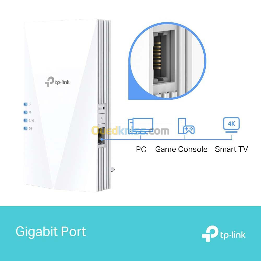 Répéteur WiFi 6 Amplificateur TP-Link RE500X Bi-Bande AX1500 Gigabit