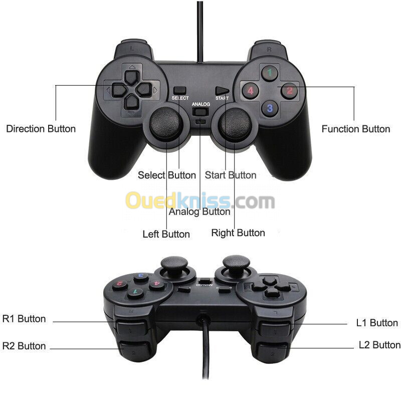 Manette USB Double avec vibration dual shock GS309 pour PC