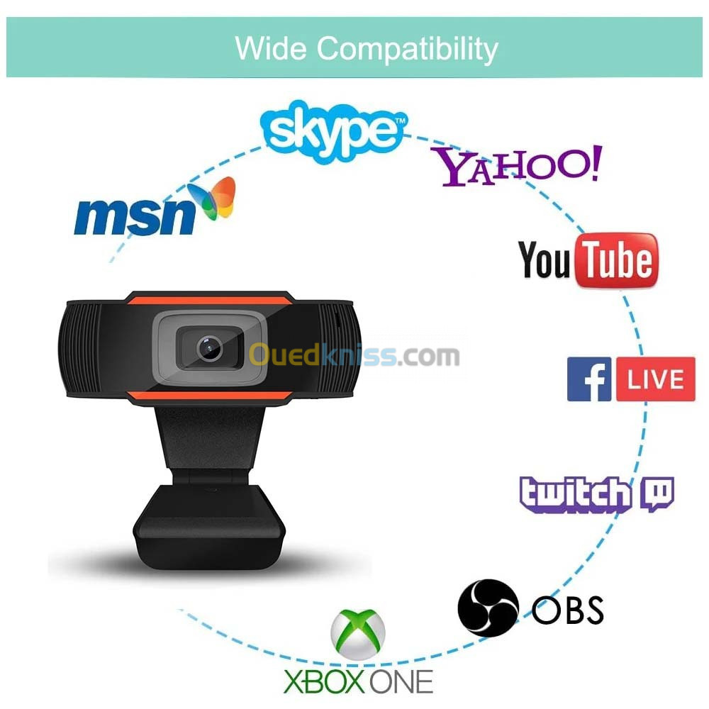 WEBCAM FULL HD 1080P 30fps caméra web USB avec microphone pour PC, ordinateur portable Mac