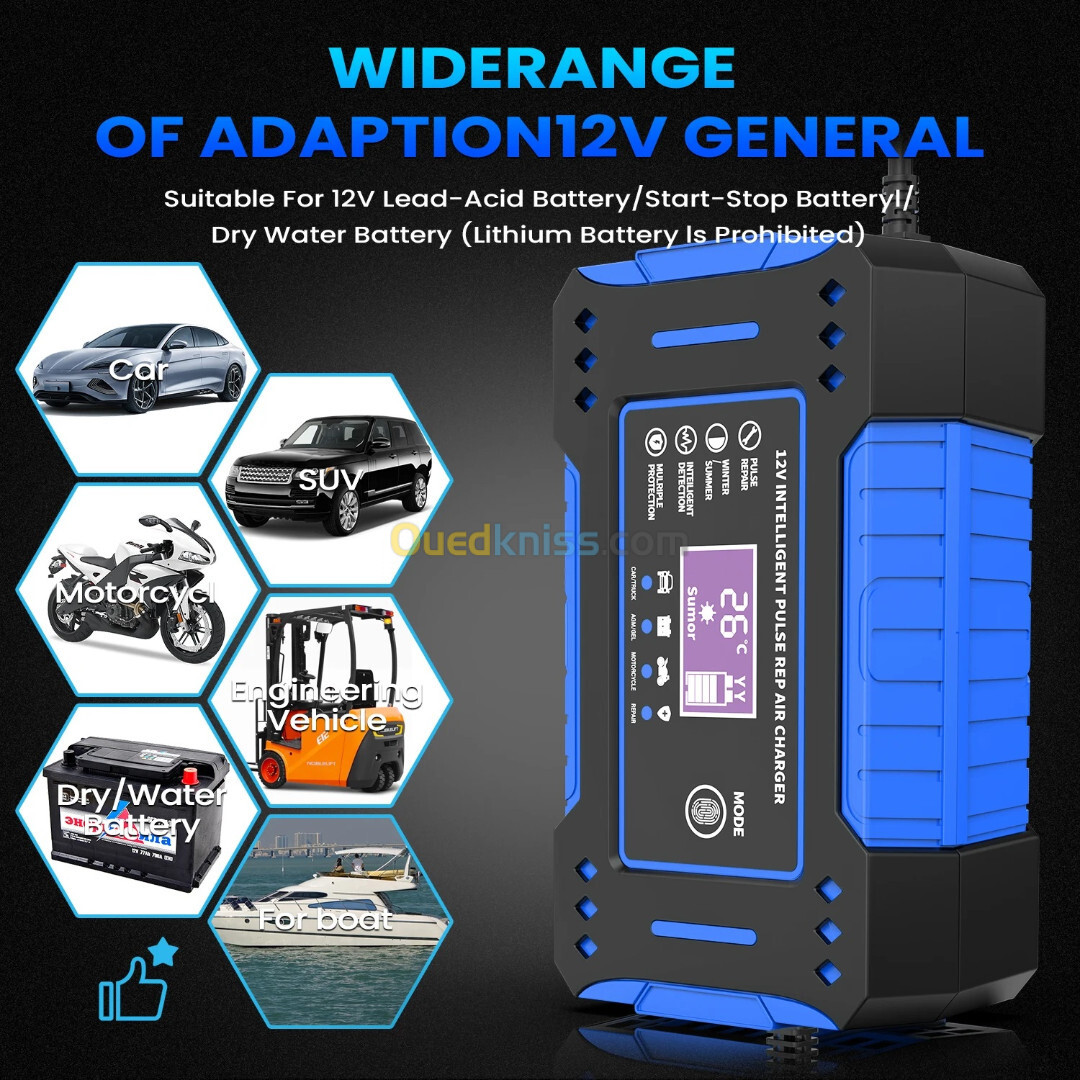 Chargeur rapide de batterie de voiture LCD réparation de batterie SnapPulse 12v 6A