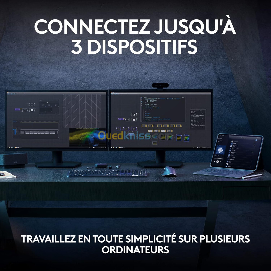 Logitech MX Keys S Clavier sans Fil Bluetooth Rechargeable USB-C Rétroéclairé AZERTY Français