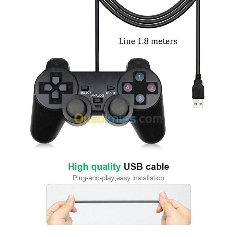 Manette USB Double avec vibration dual shock GS309 pour PC