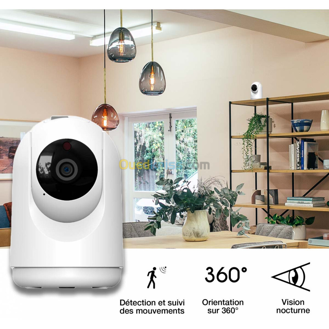 Caméra IP WiFi de surveillance Rotative LSC Smart Connect 1080P avec detecteur de mouvement & sirene