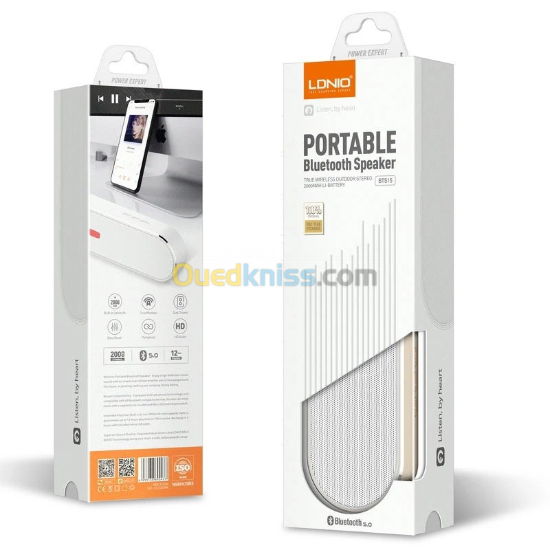 Haut parleur Baffle Speaker Portable sans fil LDNIO BTS15 Bluetooth 5.0 2000mAh Micro SD