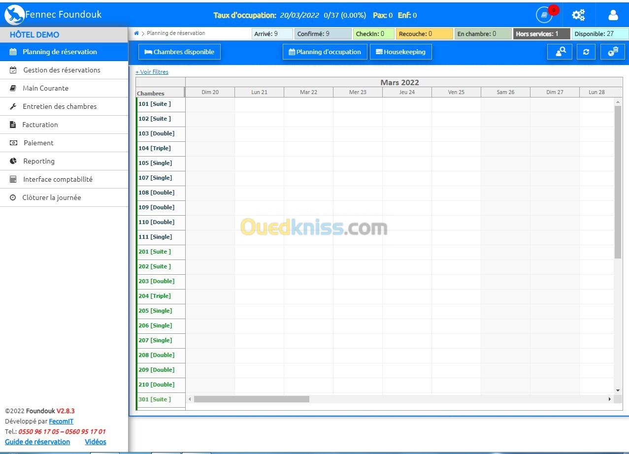 Logiciel de gestion d'hébergement 