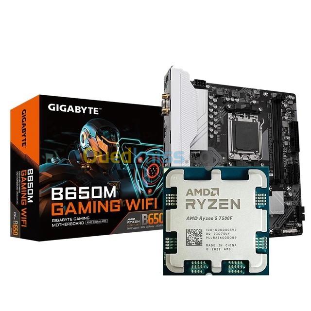 متوفر gigabyte b650m gaming wifi + Rayzen 5 7500F + movespeed Nvme ssd 1TB 7450mb/s Gen 4