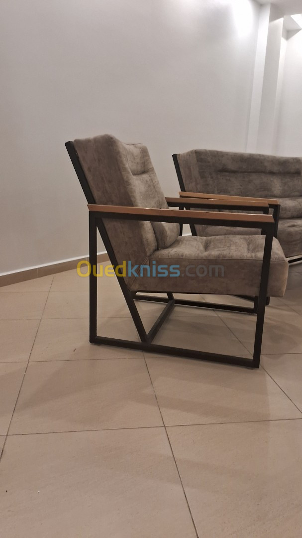 fauteuil de salon gris