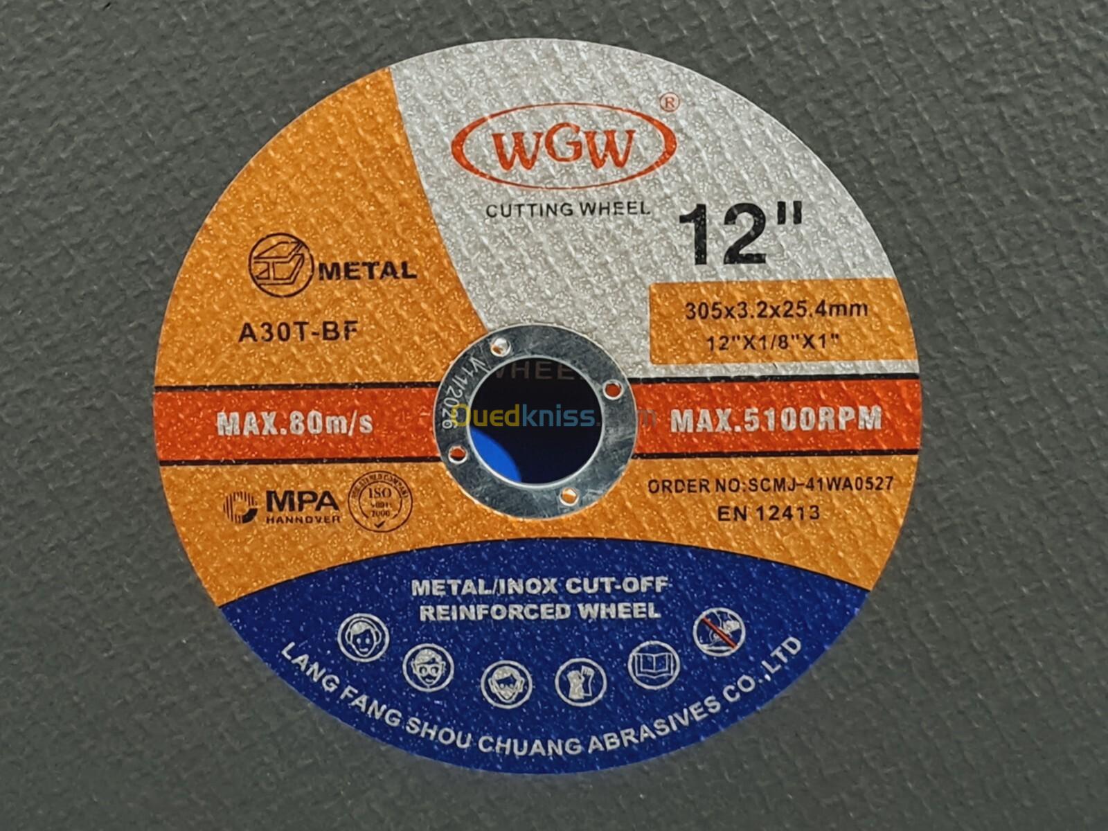 Disque a couper original métal 305 x 3.2 x 25.4mm WGW A30T-BF (ISO-EN-MPA)