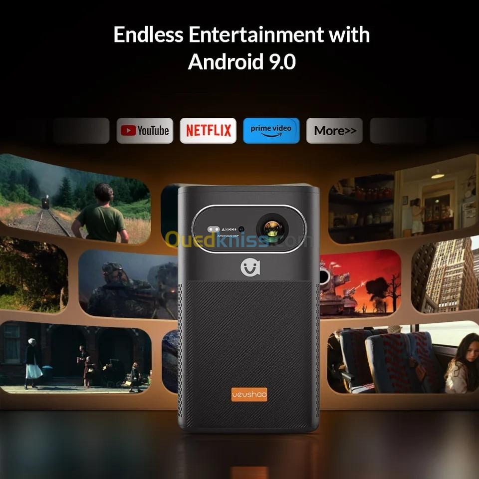 datashow Vevshao-Mini budgétaire de cinéma intelligent, V30, 3D, 4K, Android, Batterie, 15000 mHA