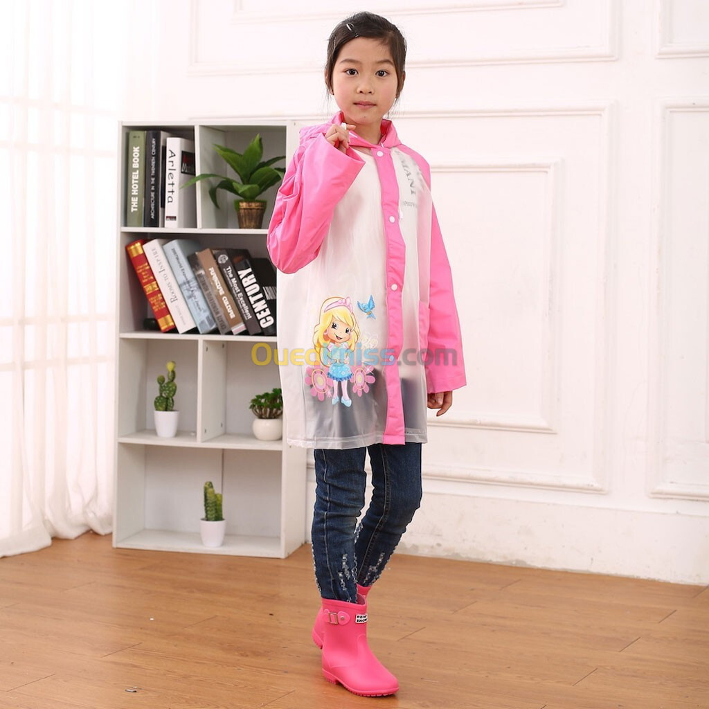 Capuche Poncho Pluie Enfant Impermeable Anti Pluie V3