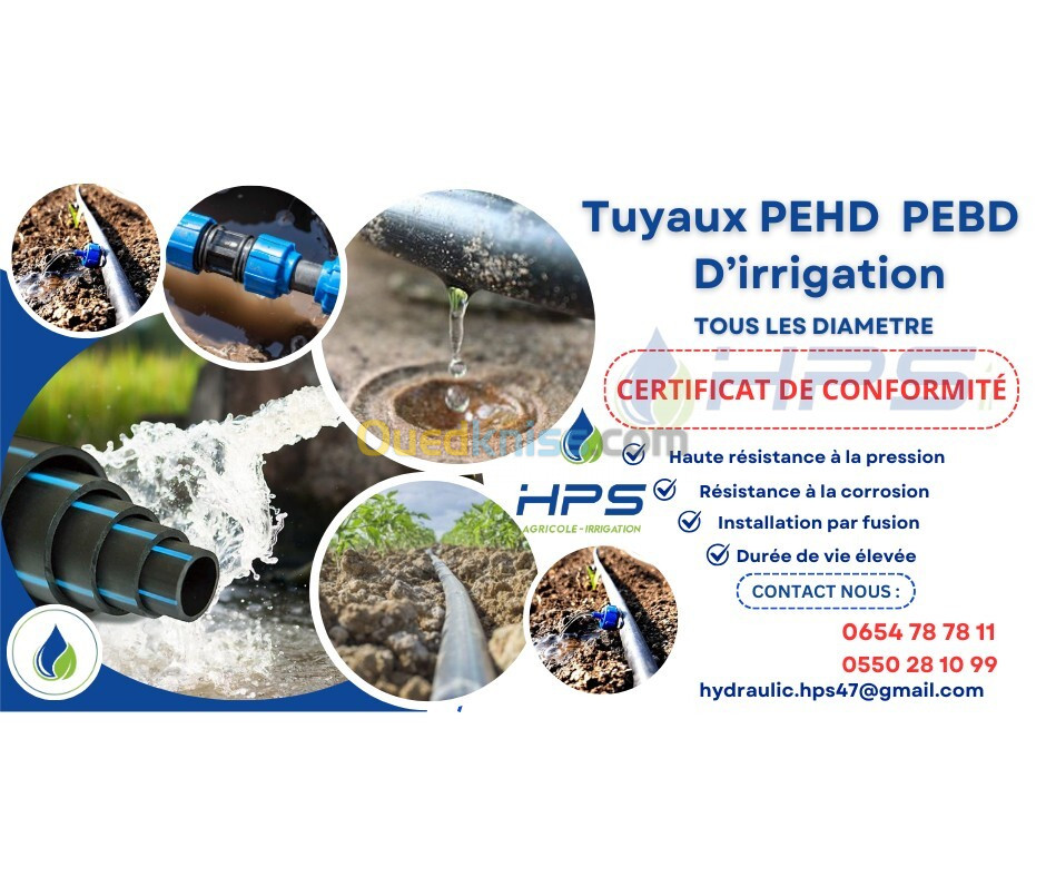 Vente De Matériel Et D'outils D'irrigation ,Agricole ET Tous Types De Pompes ET Hydraulique