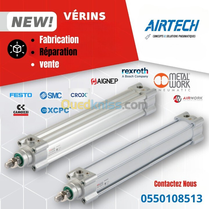 VERIN - VERIN PNEUMATIQUE VENT ET REPARATION ET FABRICATION - FESTO - SMC - BURKET - METAL WORK