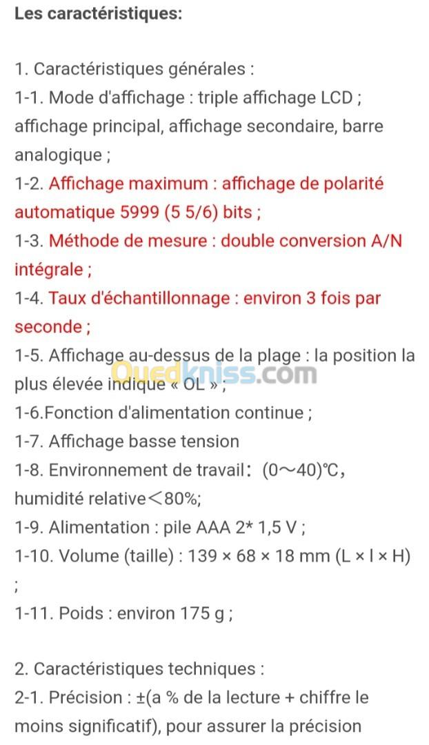 Multimètre digital MT111