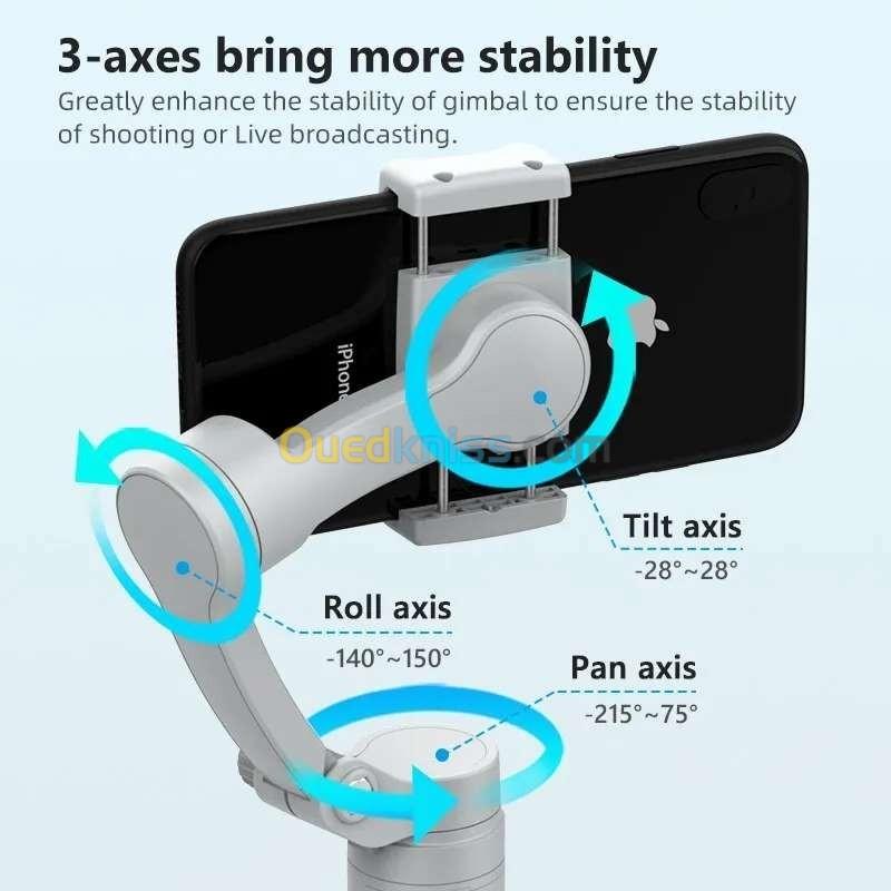 Stabilisateur de Cardan à 3 axes pour Smartphones 