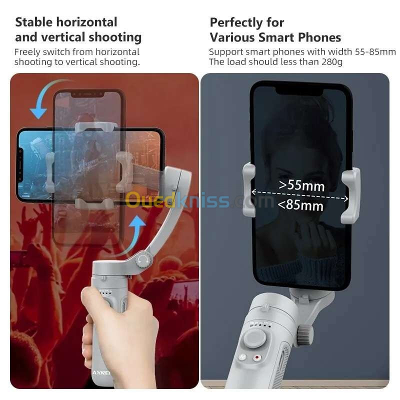 Stabilisateur de Cardan à 3 axes pour Smartphones 