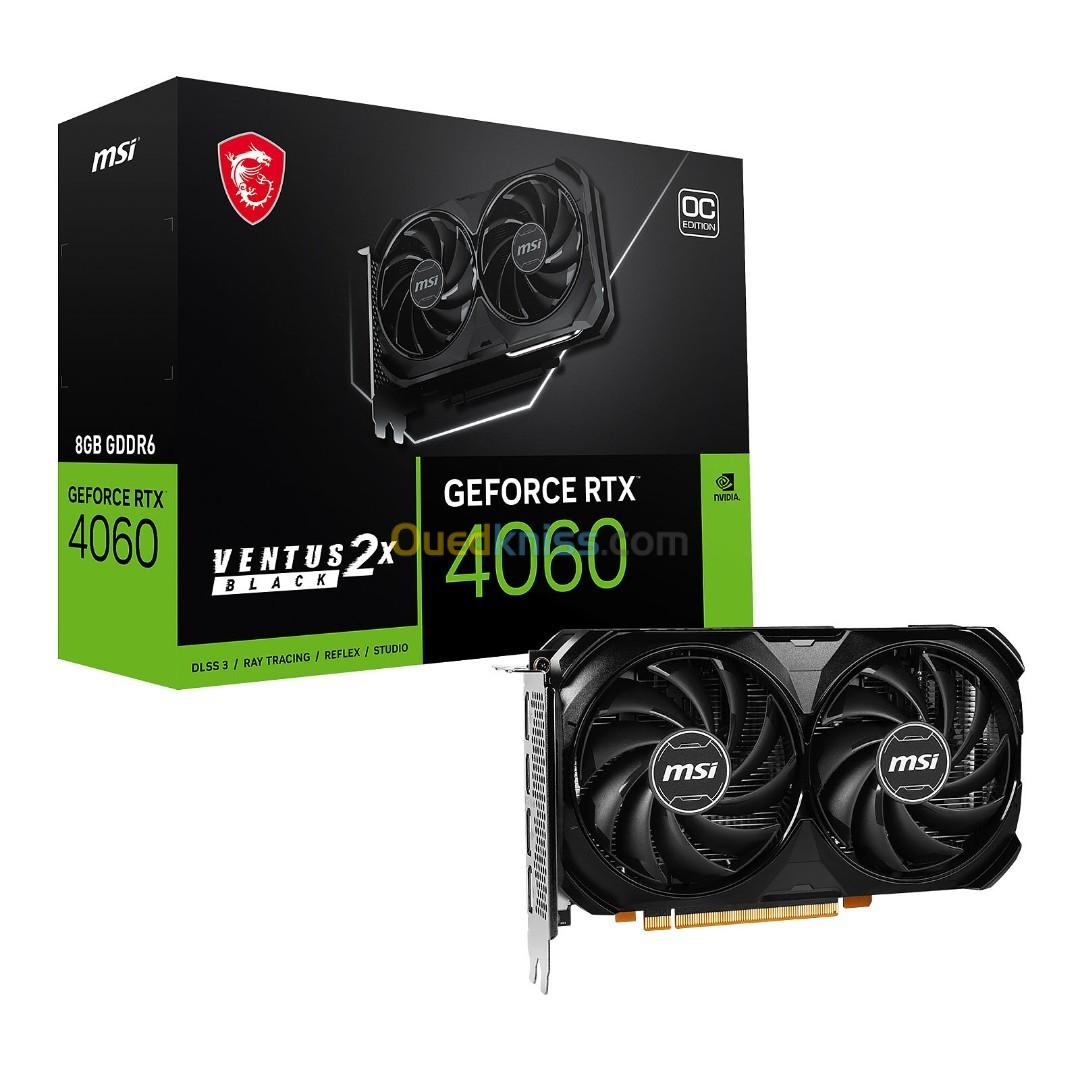 CARTE GRAPHIQUE MSI GeForce RTX 4060 VENTUS 2X BLACK 8G OC