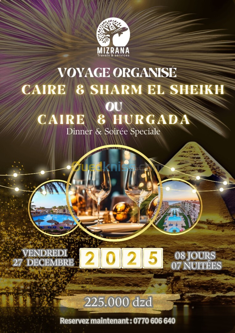 Voyage organisé combiné Caire& sharm el Sheikh ou Hurghada 