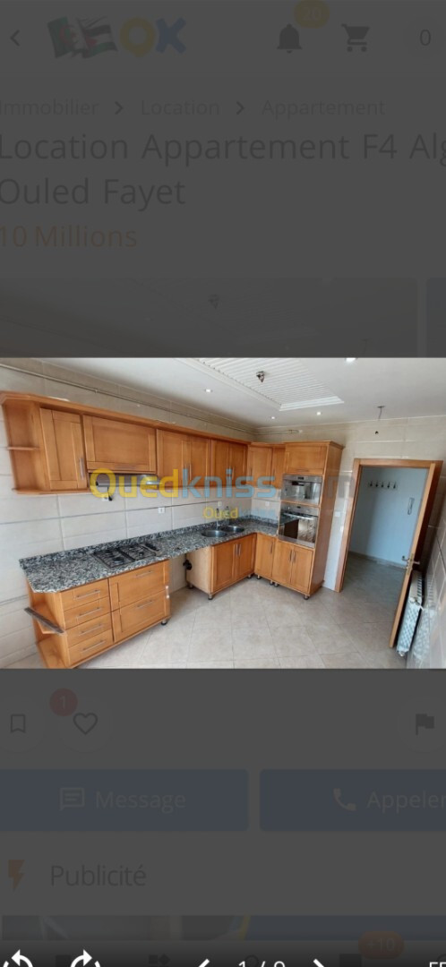 Location Appartement F4 Alger Ouled fayet