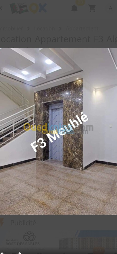 Location Appartement F3 Alger Birkhadem