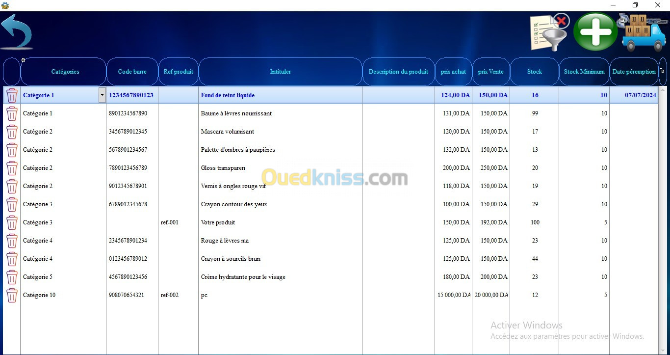 Logiciel point de vente et gestion de stock