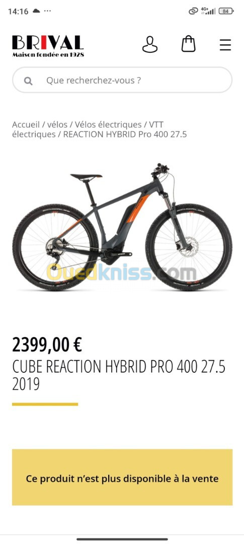 Vélo électrique hybride cube 500