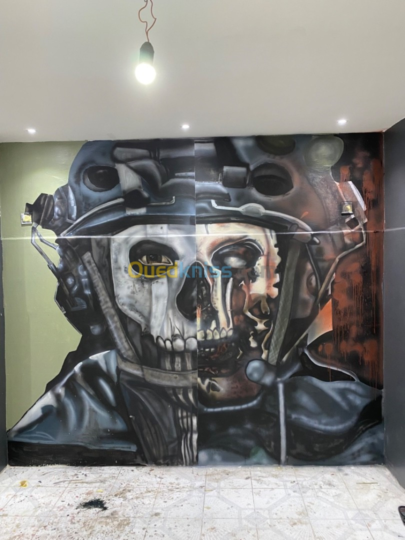 رسم جدريات المحلات التجارية و المنازل  وتيينهتdessin mural artistique 