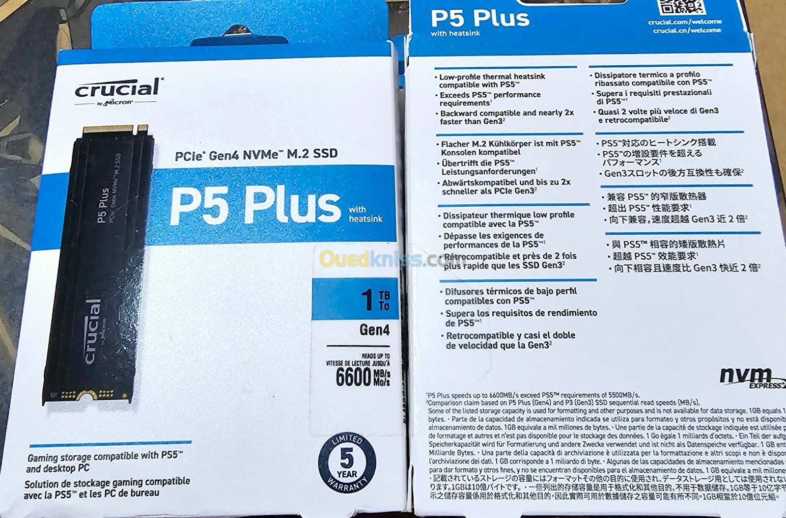 Crucial P5 Plus avec dissipateur - 1 To - Disque SSD Crucial sur