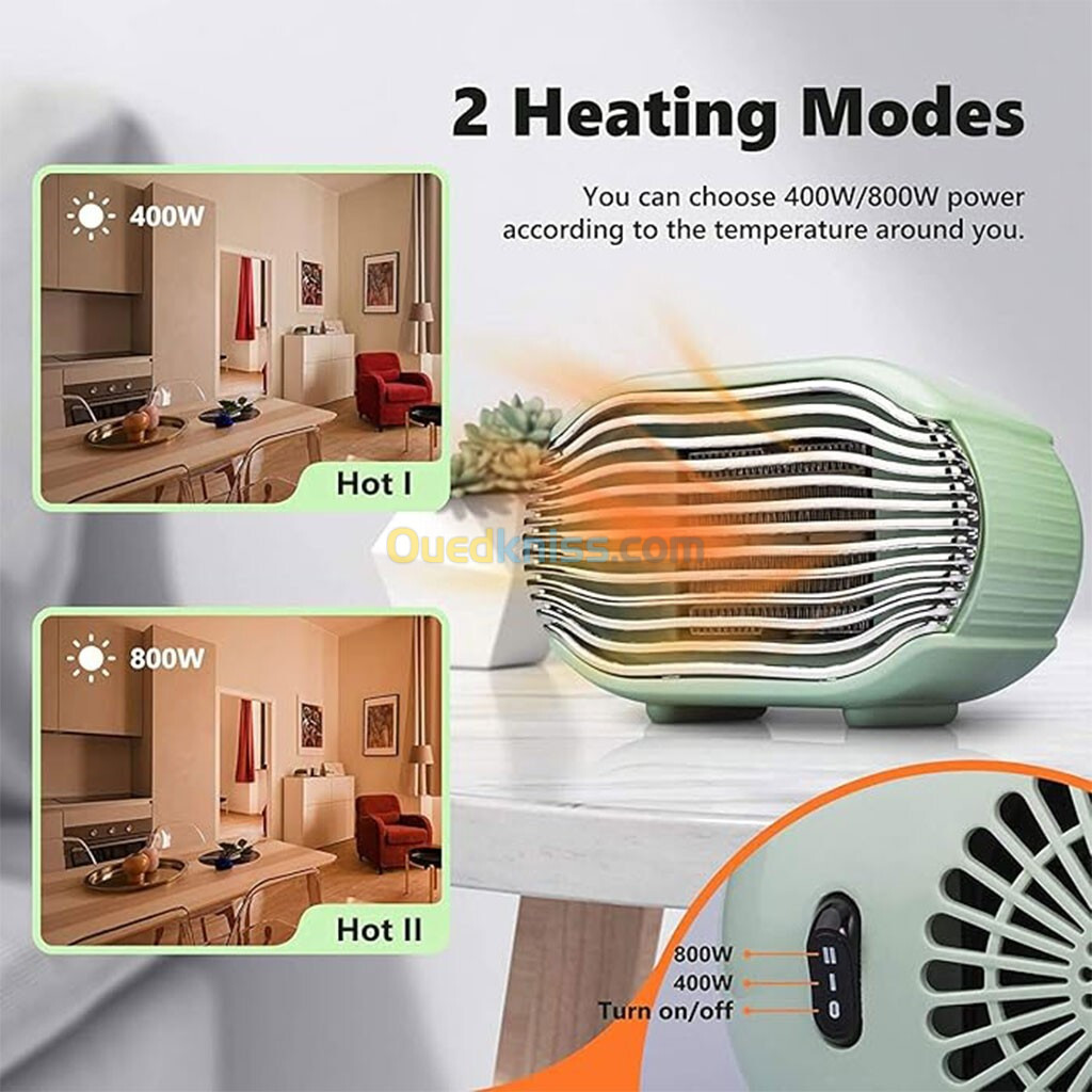 سخانة محمولة Mini radiateur chauffage électrique 800W