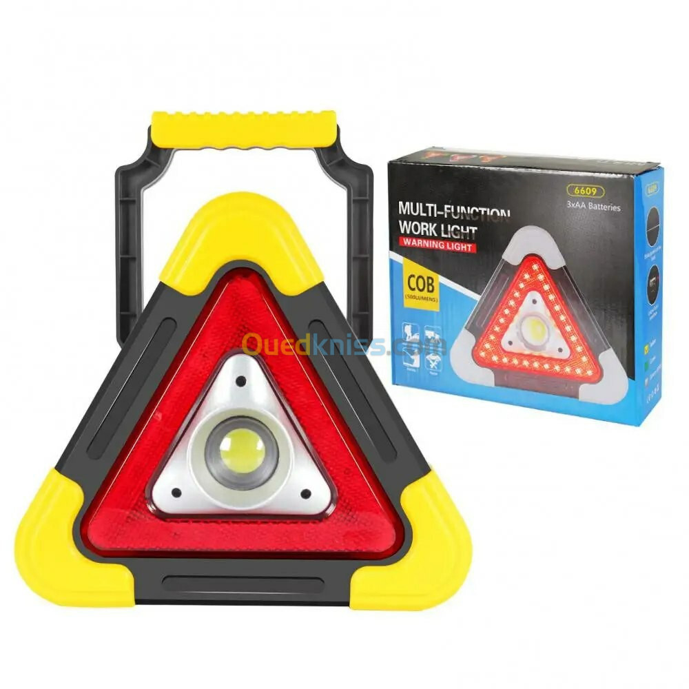 Triangle D'alerte Torche LED 10W Multifonctionnelle Chargé Avec L'énergie Solaire HB-6609