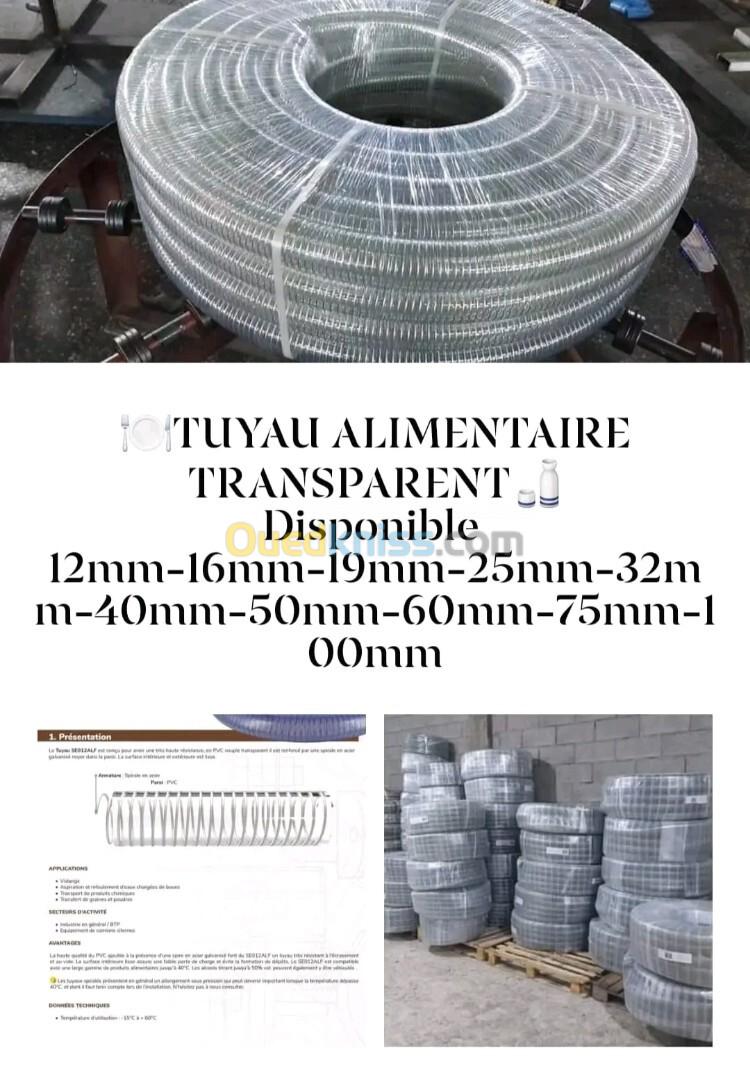 Tuyau Alimentaire/extraction/pression hydraulique/oil hose/sablage/dépotage pr ciment..