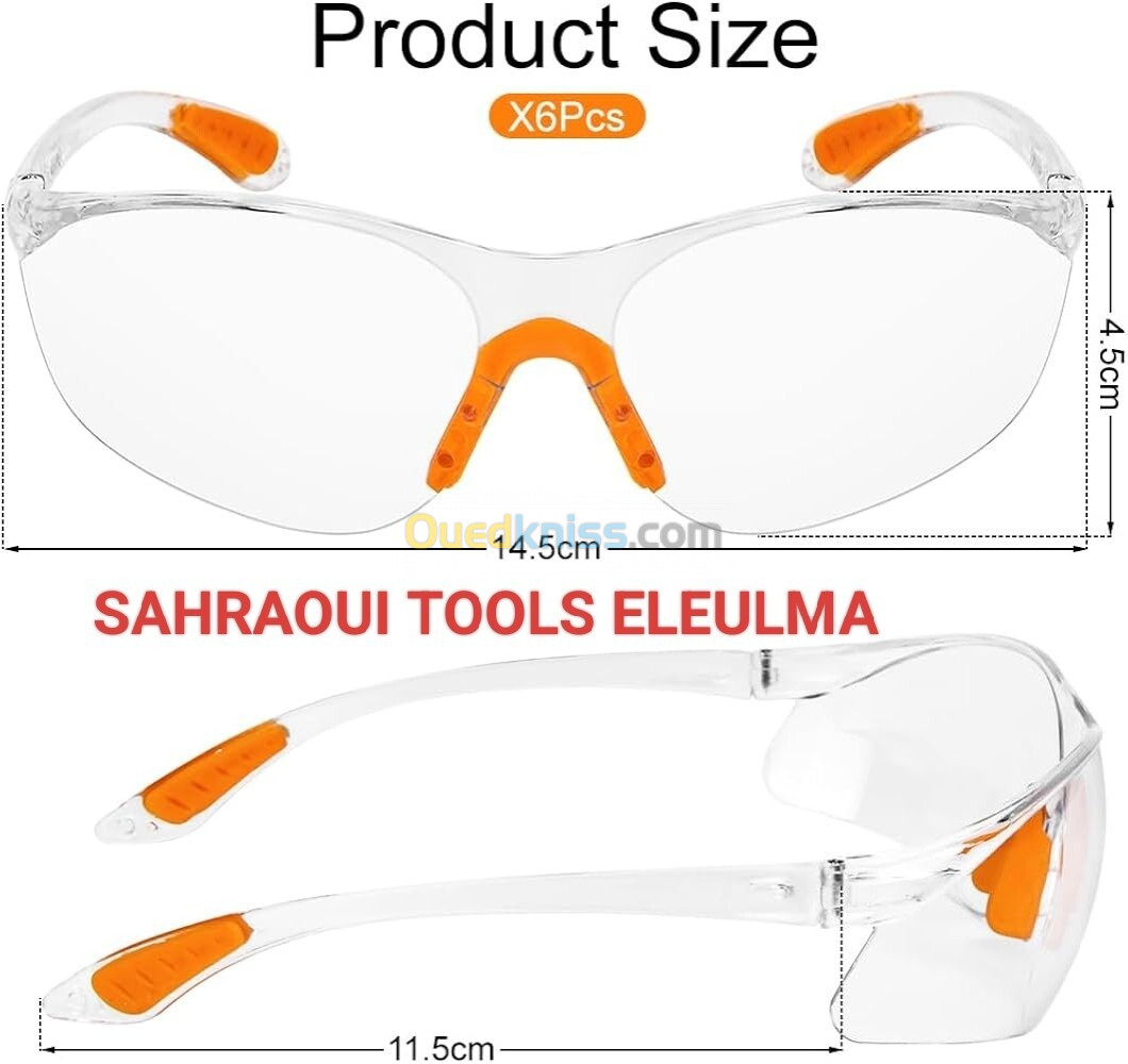 Lunettes de sécurité transparente