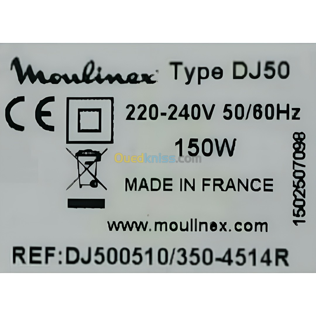 Hachoir Moulinex original français DJ500510 3 fonctions