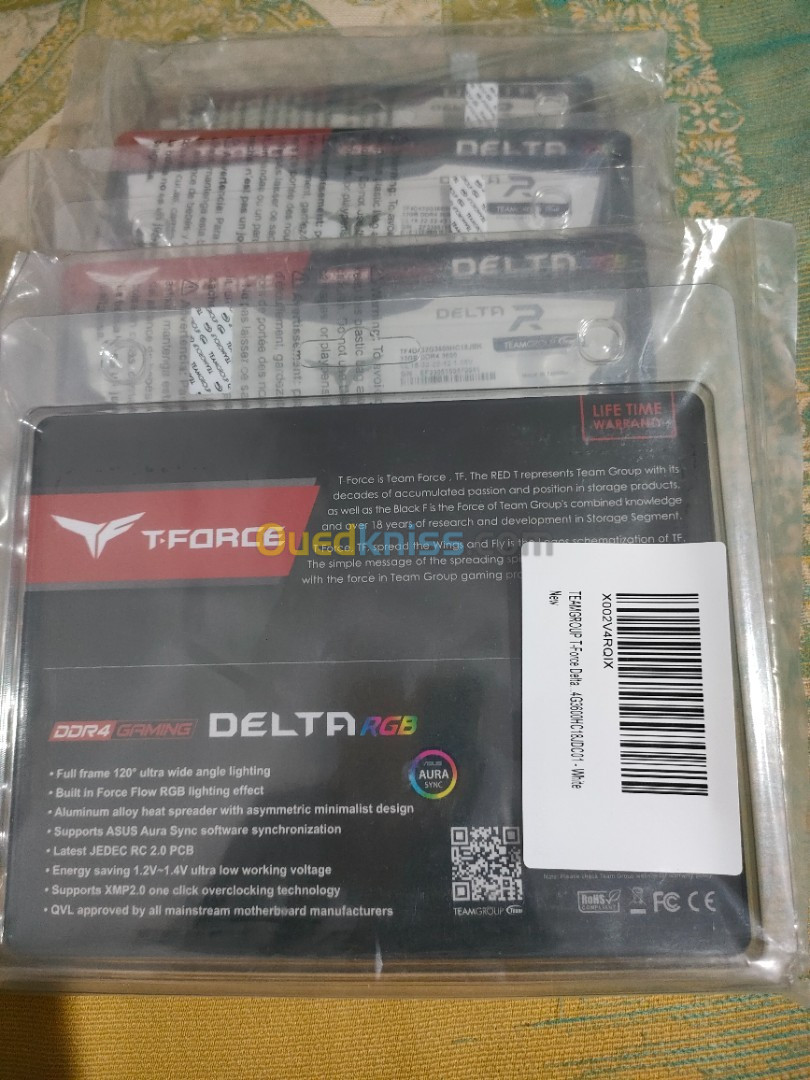 TEAMGROUP T-Force Delta RGB DDR4 64GB(2x32GB) 3600MHz (PC4-28800)CL18 