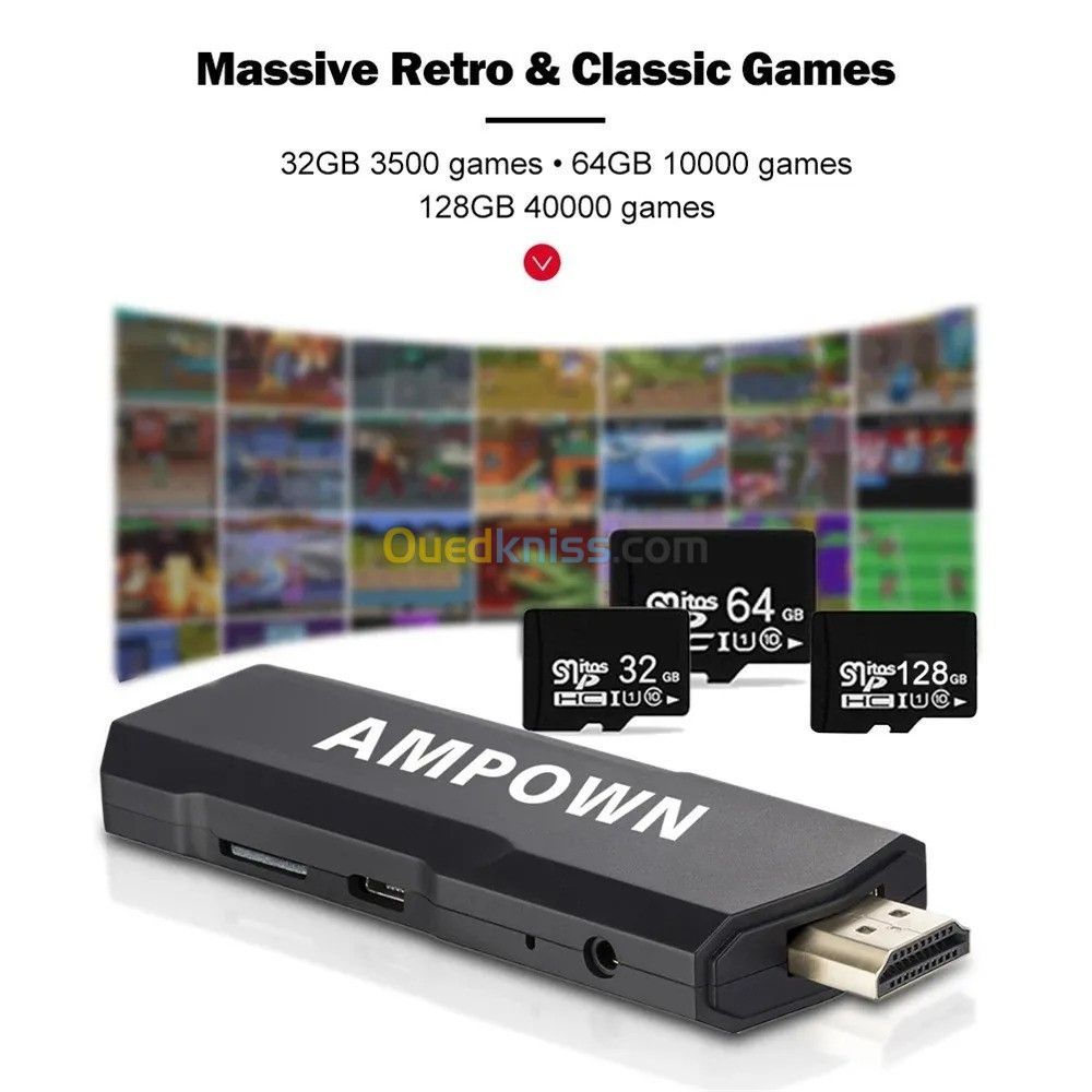 Console Game Stick X2 PLUS New Retro 4K 64GB + 30000 GAMES