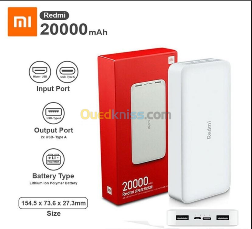 XIAOMI Mi Power Bank 20000mAh fast charge