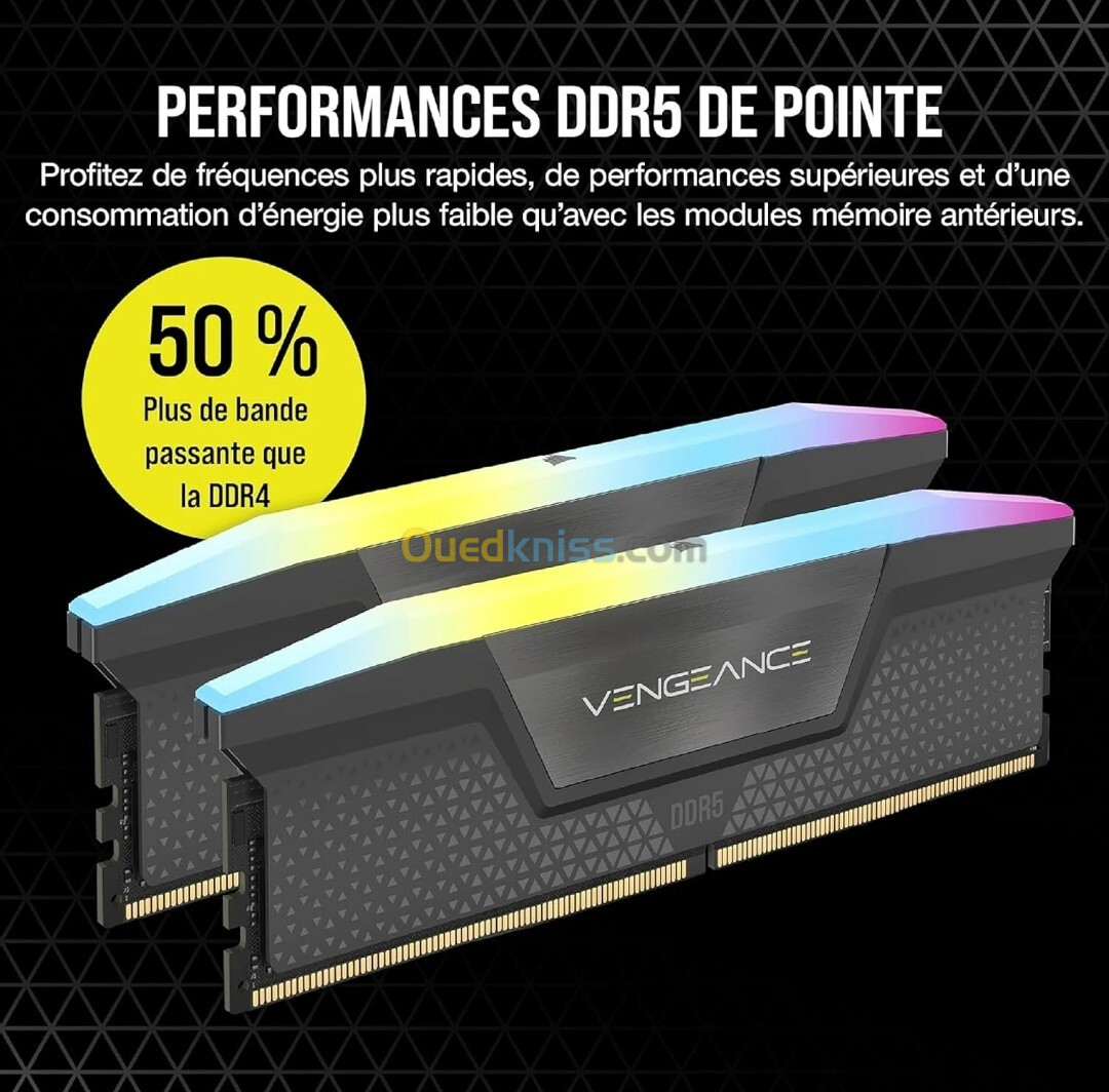 RAM CORSAIR Vengeance RGB DDR5 32GB (2x16GB) DDR5 6000MHz CL3