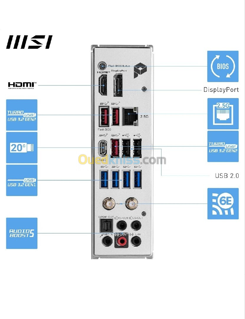 Carte mère MSI Pro B650-A WiFi+ CPU Ryzen 5 7600X