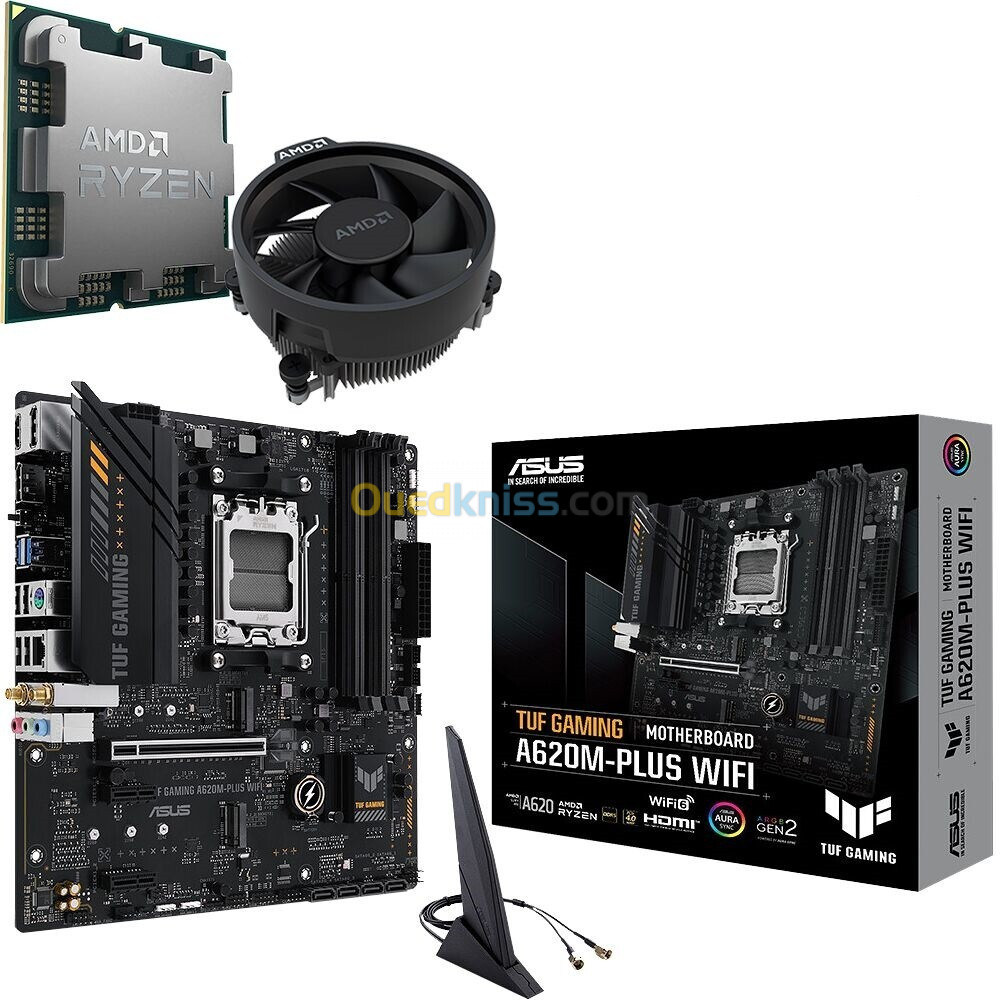 KIT UPGRADE CARTE MERE ASUS TUF GAMING A620M PLUS WIFI + RYZEN 5 7500F 