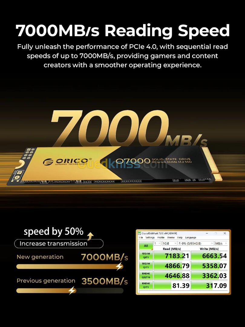 ORICO PCIe4.0 M.2 NVMe SSD  7000MB/S Internal Solid State Drive