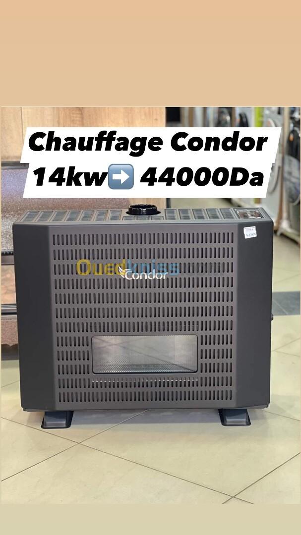 Chuaffage à gaz Condor Caldo+ 10kw 28000Da/ 12kw 33000Da/ 14kw 44000Da avec détecteur de monoxyde 