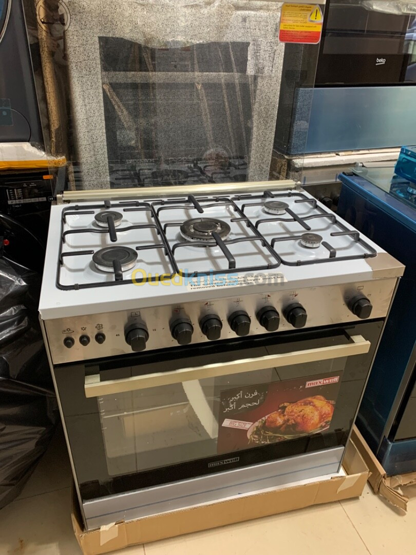 PROMO Cuisinière MAXWELL 5Feux Inox 80Cm 52000Da