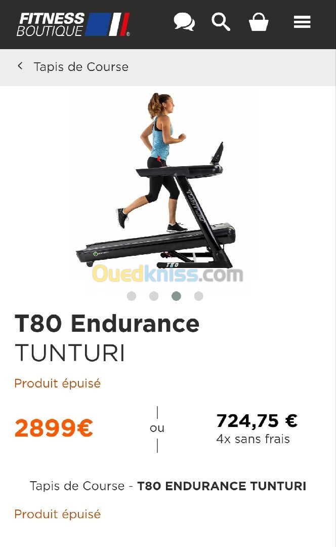 Tapis de course professionnel Tunturi T 80 endurance 