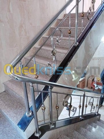 garde corps pour balcon, rampe d'escalier, cabine de douche, fenêtres et portes en aluminium et pvc