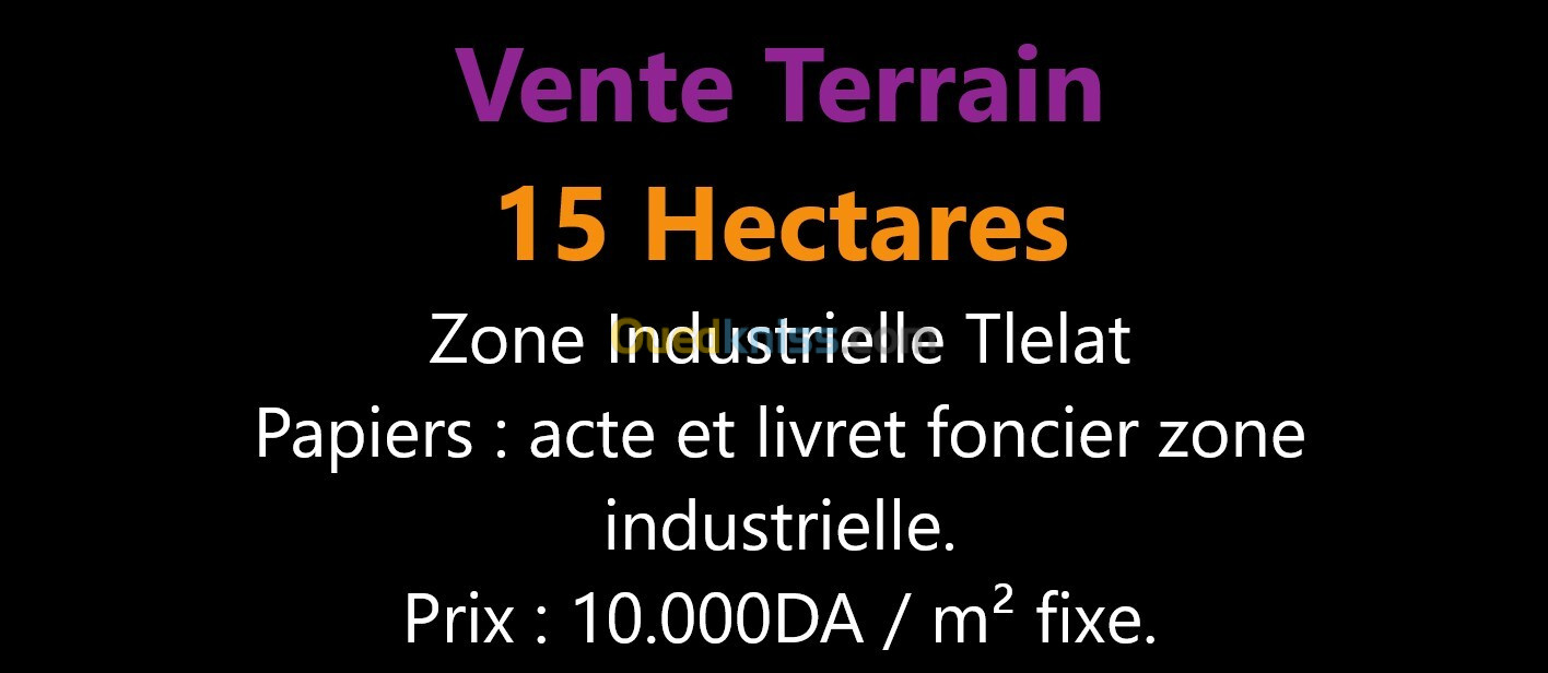 Vente Terrain Oran Oued tlelat