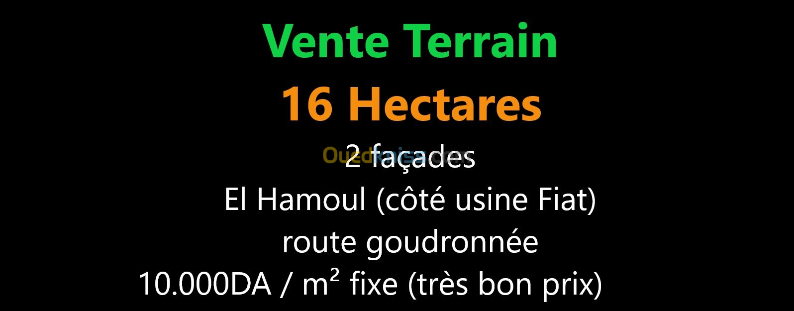 Vente Terrain Oran El Kerma