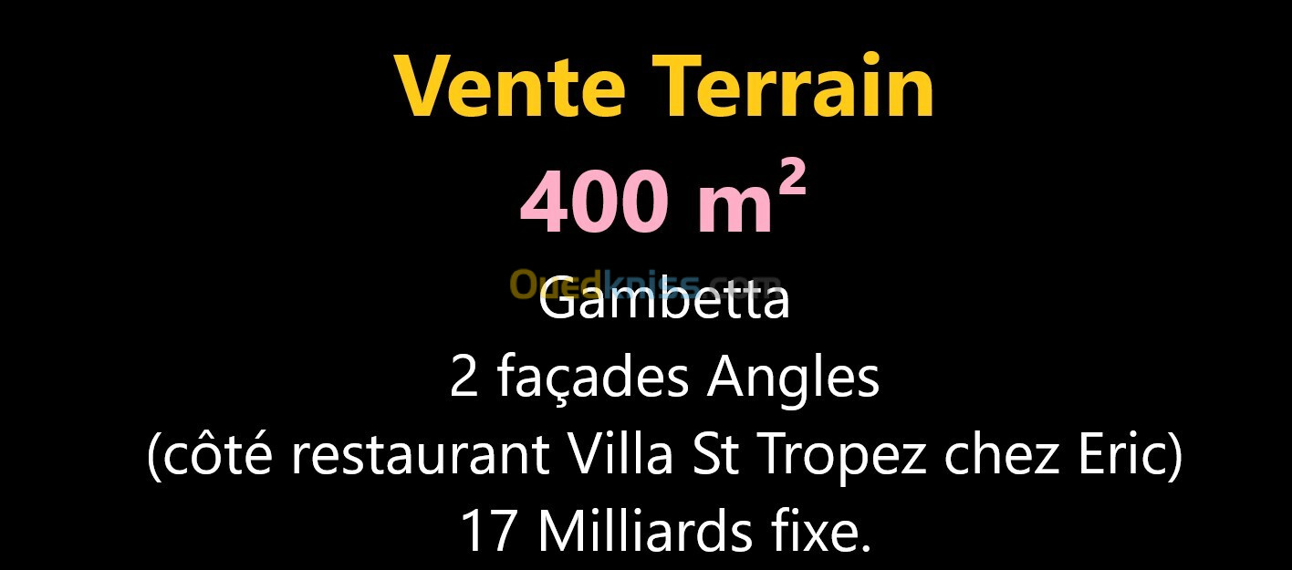 Vente Terrain Oran Oran