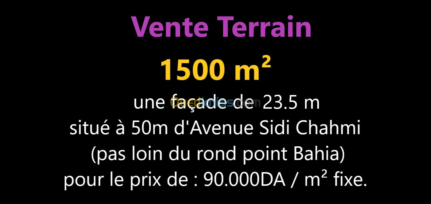 Vente Terrain Oran Oran