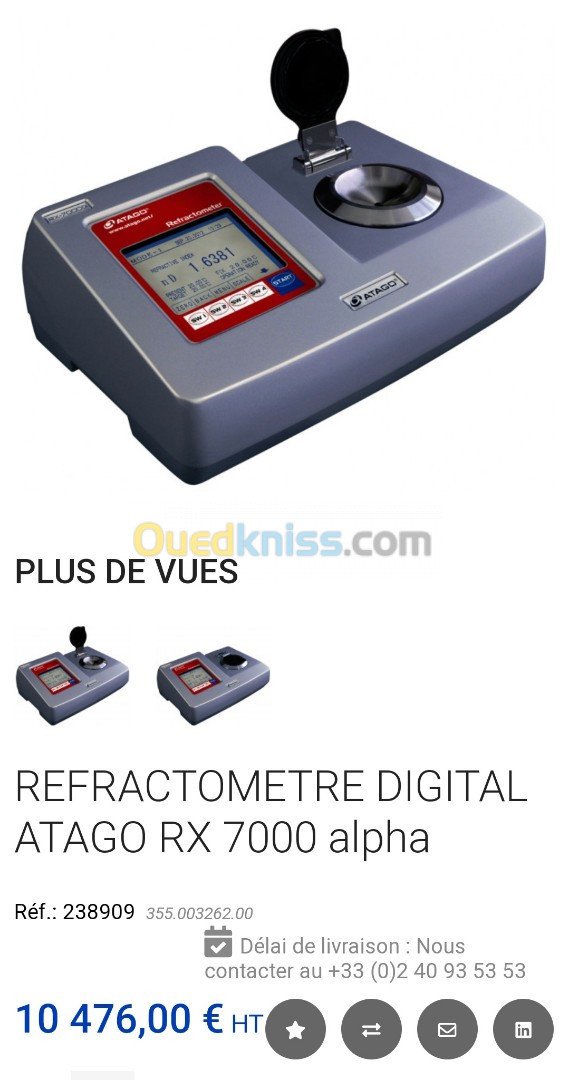 Réfractomètre digital automatique de paillasse ATAGO RX7000alpha