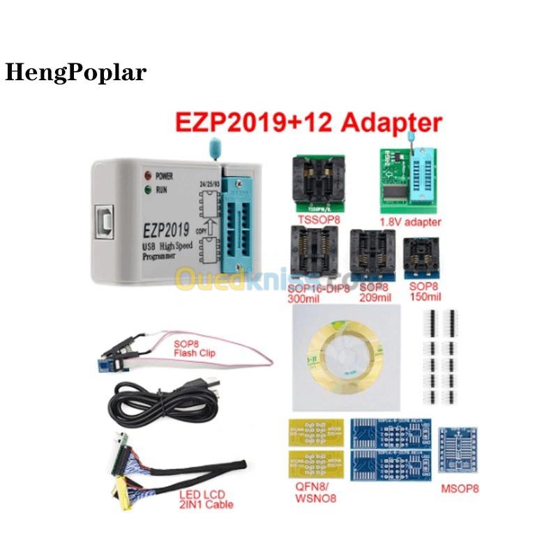 Programateur EZP2019 Support24 25 93 EEPROM 25 Flash BIOS Puce ensemble complet +12 Adaptateurs